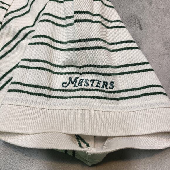 Masters Golf Polo Shirt Mens Large White Green Stripe Masters Collection Logo - Picture 5 of 10